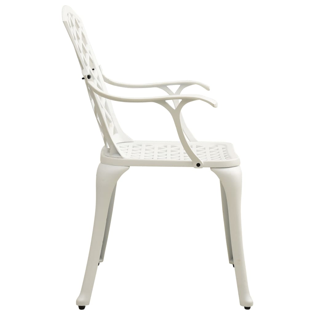 Bistro Set White Cast Aluminum Standard Durable Bistro Set