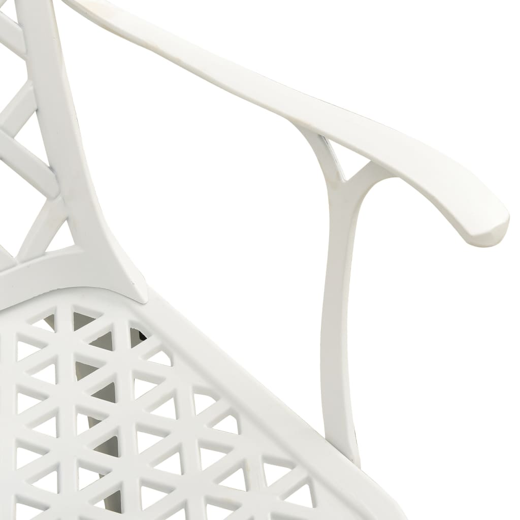 Bistro Set White Cast Aluminum Standard Durable Bistro Set