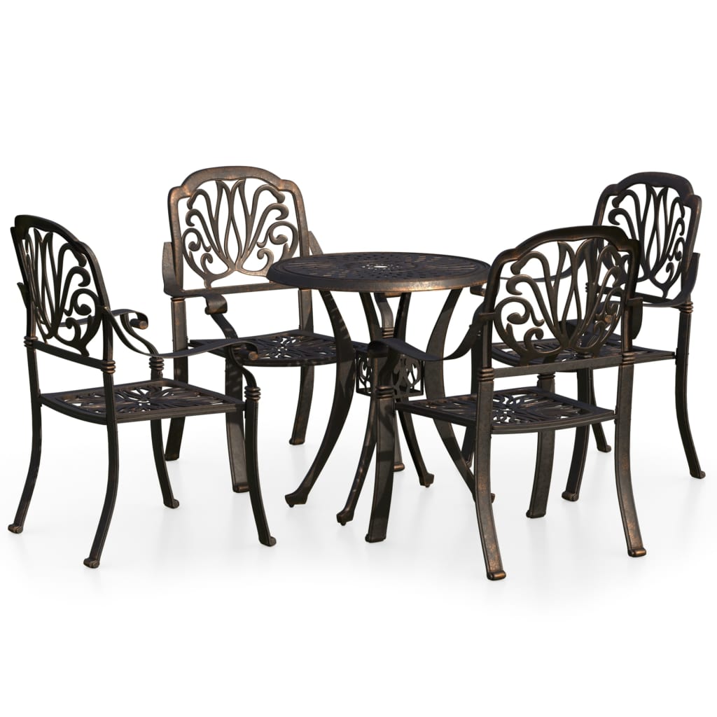 Bistro Set Bronze Cast aluminum Medium Durable Bistro Set
