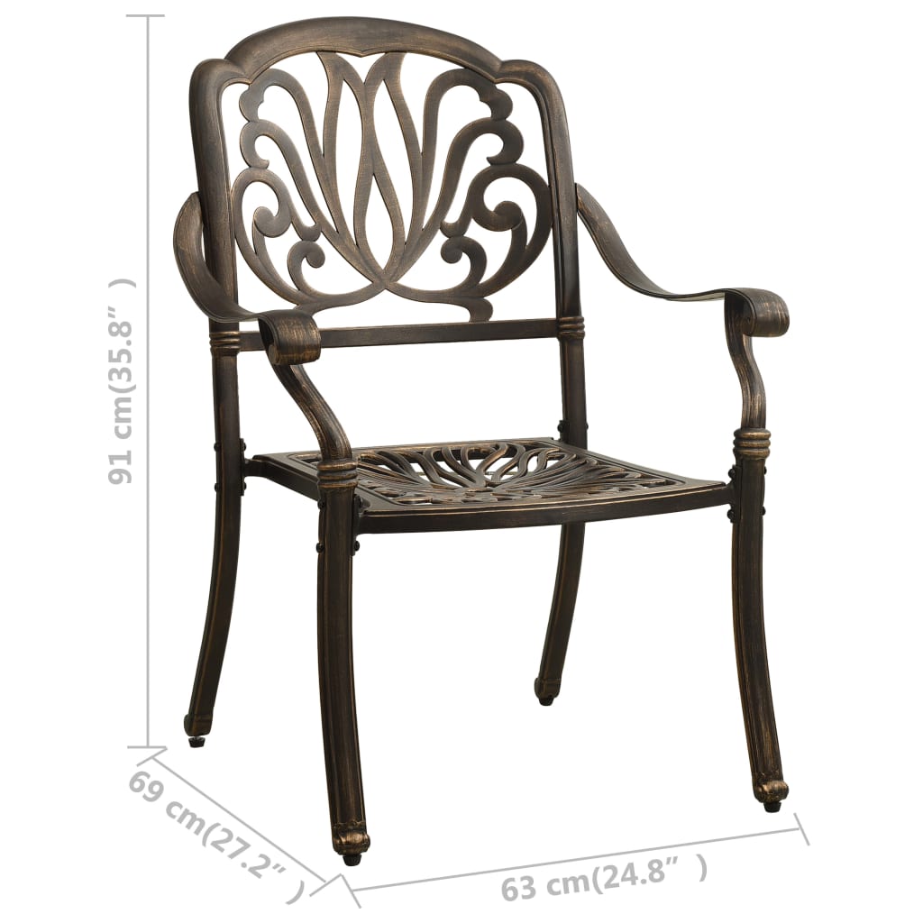 Bistro Set Bronze Cast aluminum Medium Durable Bistro Set