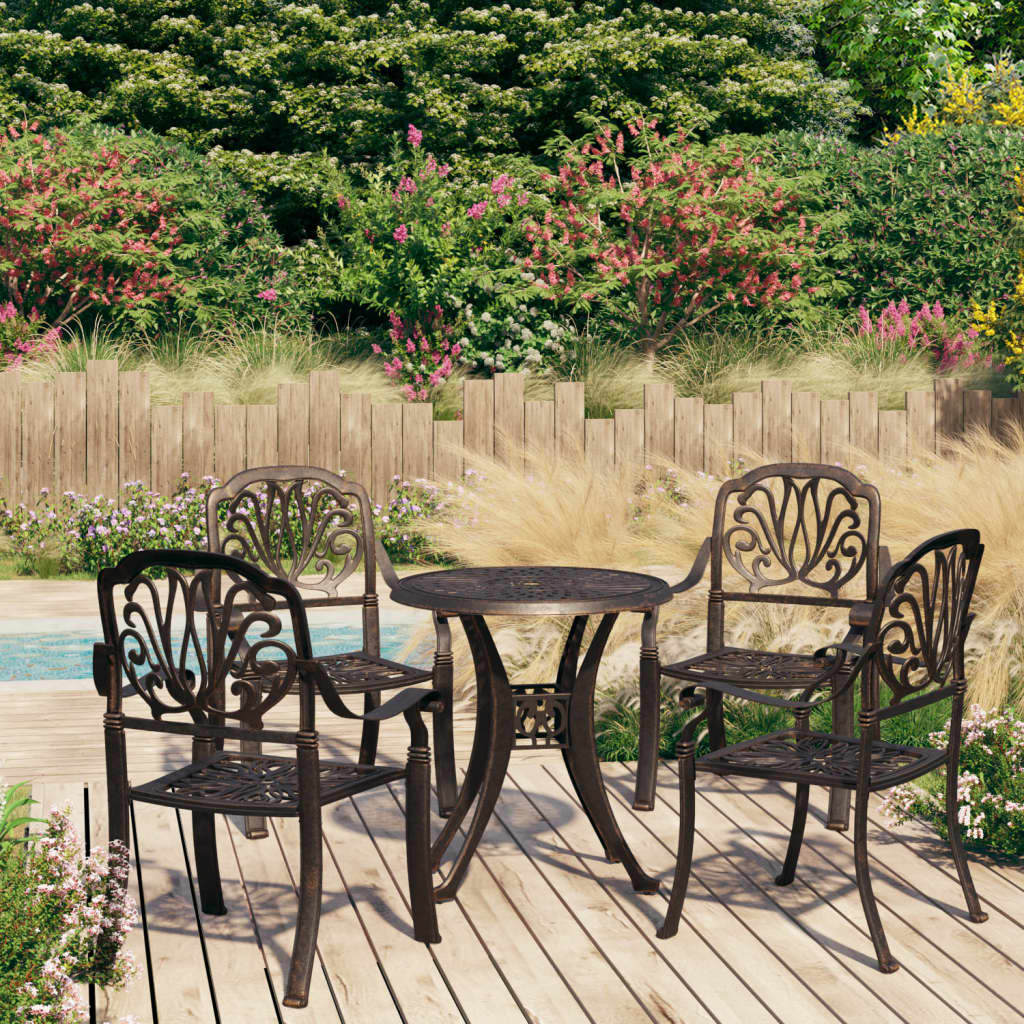 Bistro Set Bronze Cast aluminum Medium Durable Bistro Set