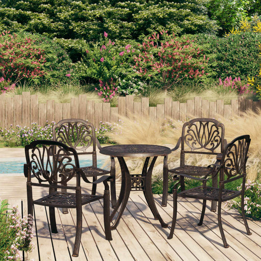 Bistro Set Bronze Cast aluminum Medium Durable Bistro Set