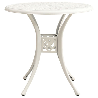 Bistro Set White Cast Aluminum Medium Durable Bistro Set