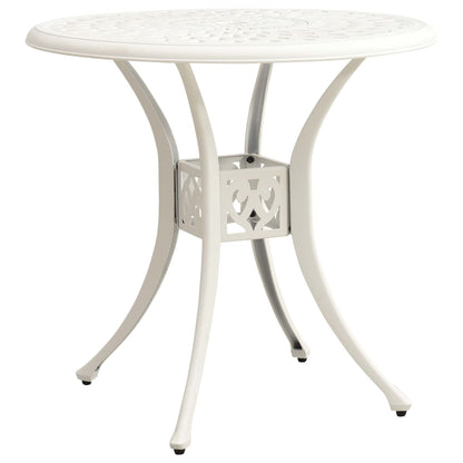 Bistro Set White Cast Aluminum Medium Durable Bistro Set
