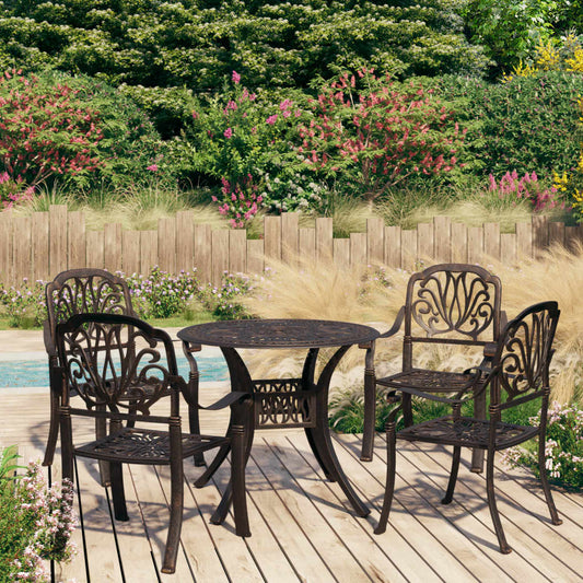 Bistro Set Bronze Cast aluminum Medium Durable Bistro Set