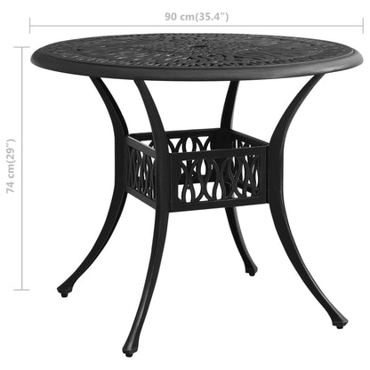 Bistro Set Black Cast aluminum 1 Table, 4 Chairs Durable