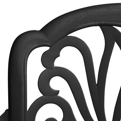 Bistro Set Black Cast aluminum 1 Table, 4 Chairs Durable