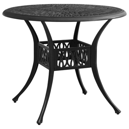 Bistro Set Black Cast aluminum 1 Table, 4 Chairs Durable