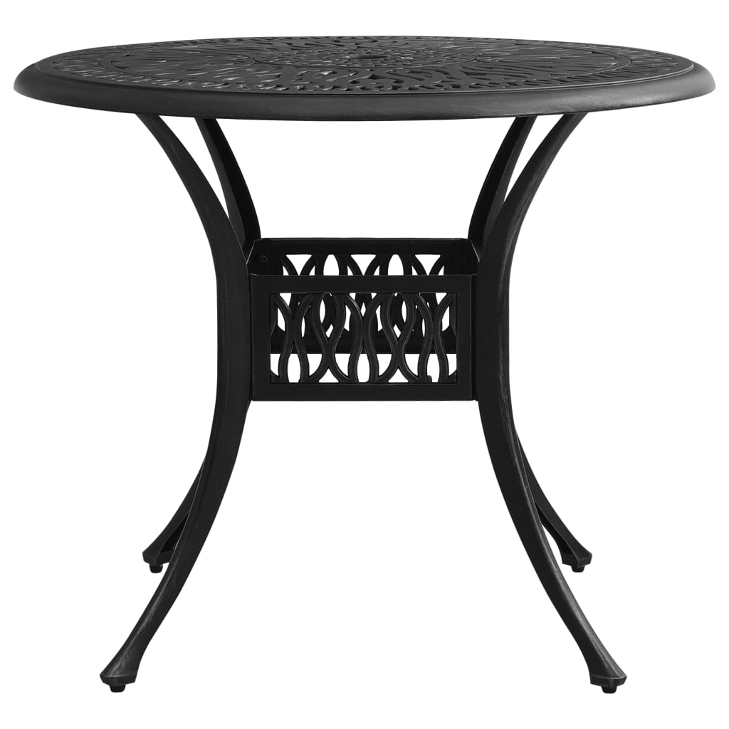 Bistro Set Black Cast aluminum 1 Table, 4 Chairs Durable