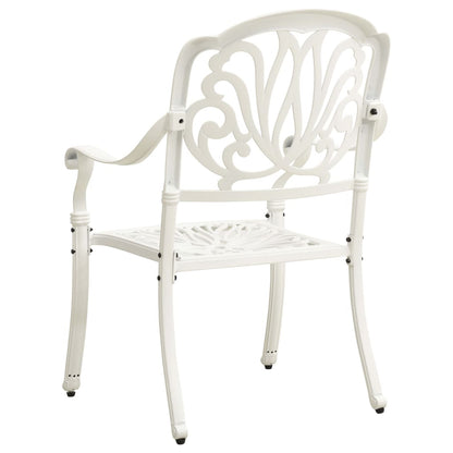 Bistro Set White Cast Aluminum 5 Piece Set Durable Bistro Set