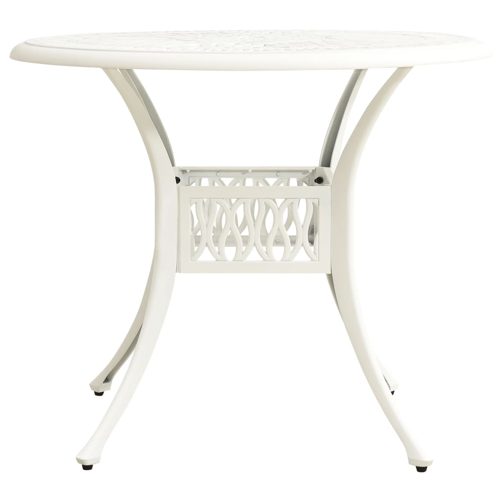 Bistro Set White Cast Aluminum 5 Piece Set Durable Bistro Set