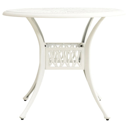 Bistro Set White Cast Aluminum 5 Piece Set Durable Bistro Set