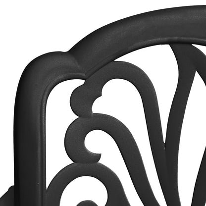 Bistro Set Black Cast Aluminum Large Durable Bistro Set Round