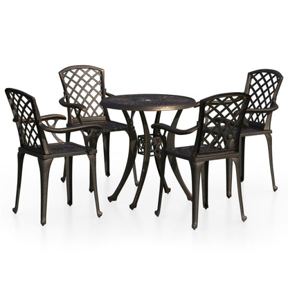Bistro Set Bronze Cast Aluminum Standard Decorative Inlays