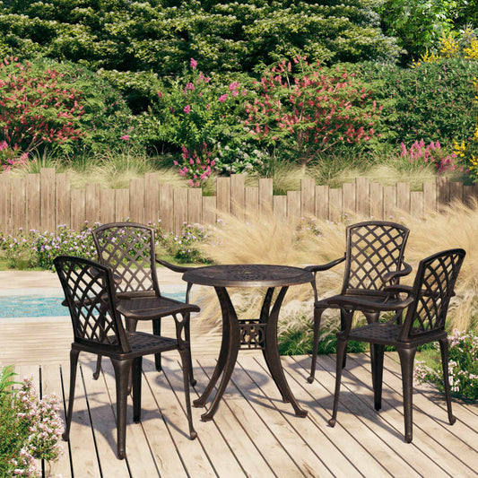 Bistro Set Bronze Cast Aluminum Standard Decorative Inlays