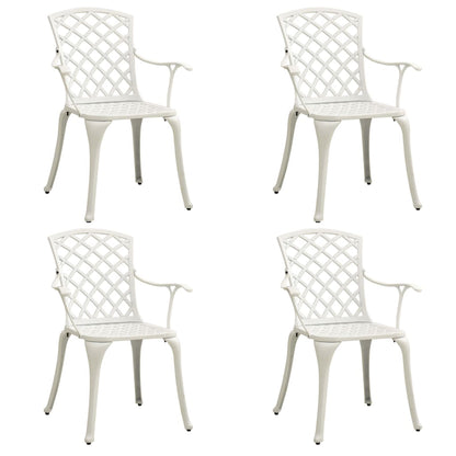 Bistro Set White Cast Aluminum Medium Decorative Inlays