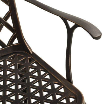 Bistro Set Bronze Cast Aluminum Medium Durable Bistro Set
