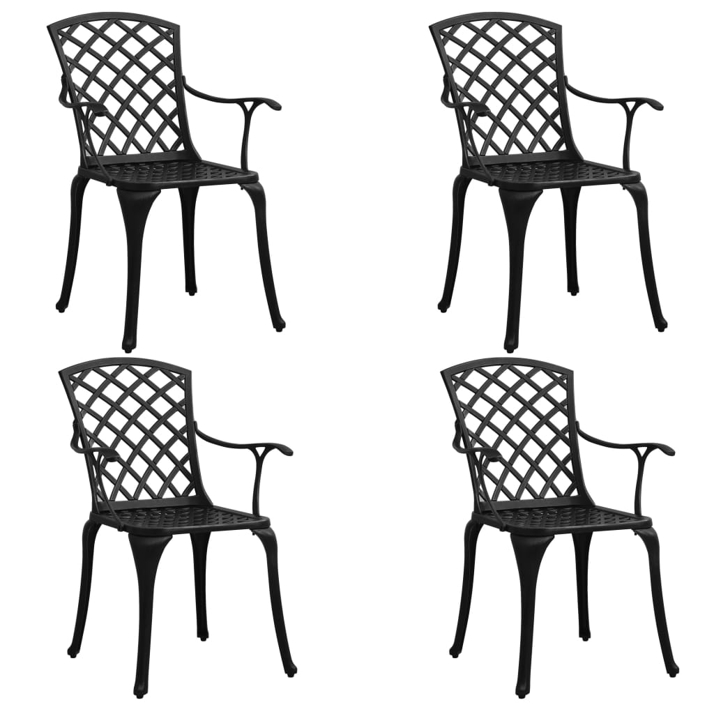 Bistro Set Black Cast Aluminum Standard Durable Bistro Set