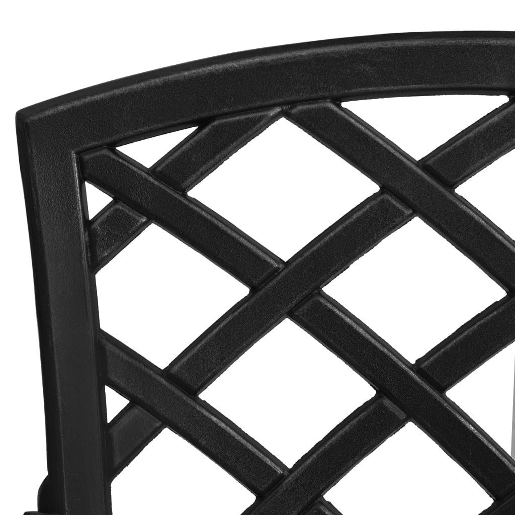 Bistro Set Black Cast Aluminum Standard Durable Bistro Set