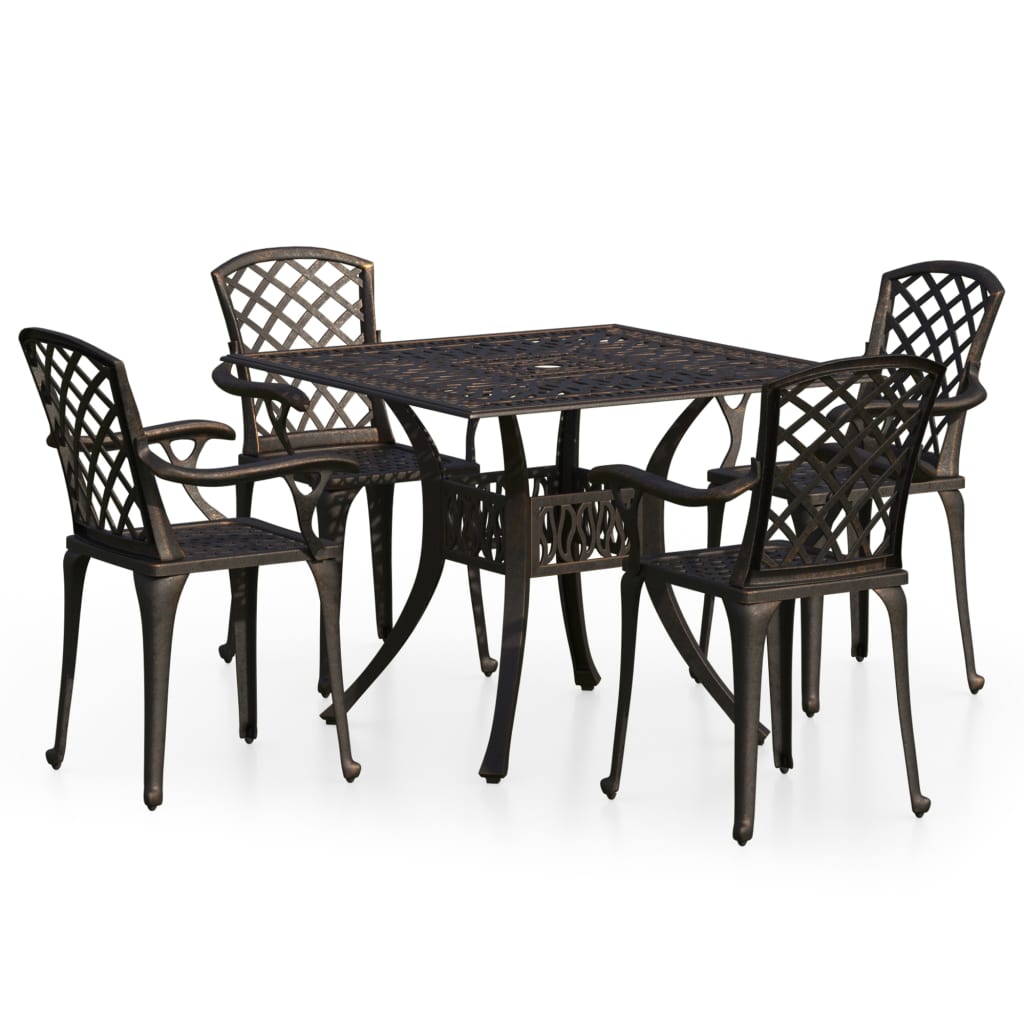 Bistro Set Bronze Cast Aluminum Standard Durable Bistro Set