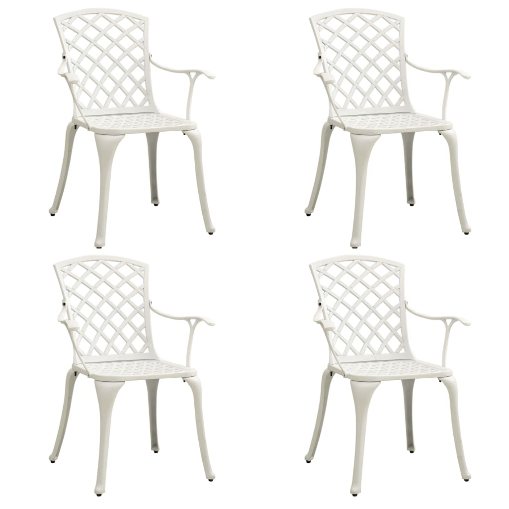 Bistro Set White Cast aluminum 5 Piece Set Durable Bistro Set