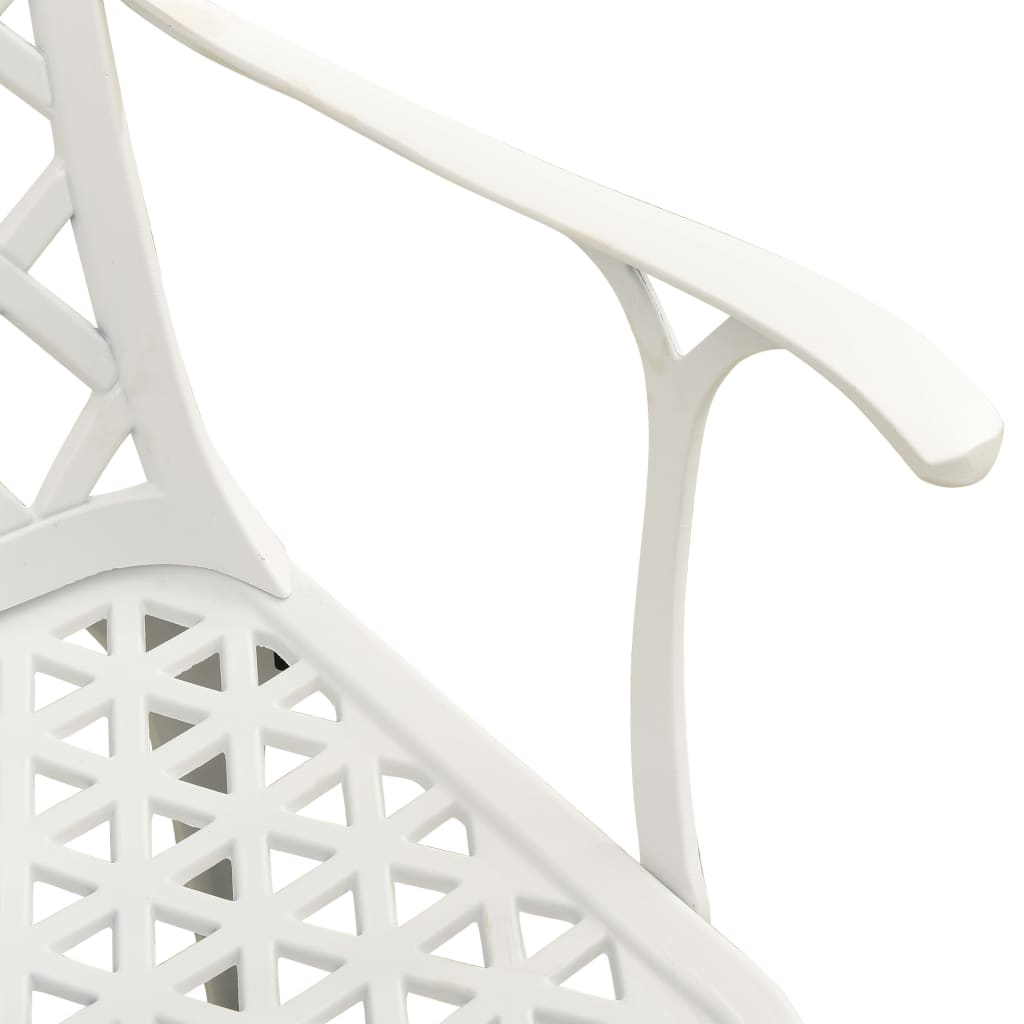 Bistro Set White Cast aluminum 5 Piece Set Durable Bistro Set