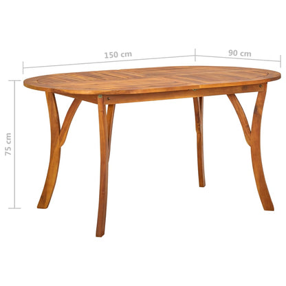 Dining Set Black Solid Acacia wood 5 Piece Seats Many