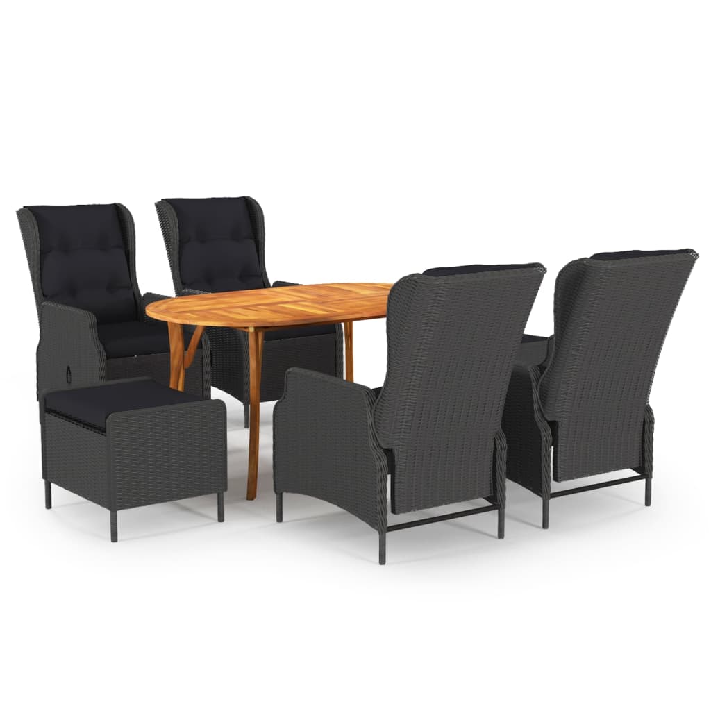 Dining Set Dark Grey, Black (Cushions)