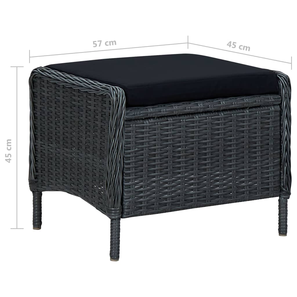 Dining Set Dark Grey, Black (Cushions)