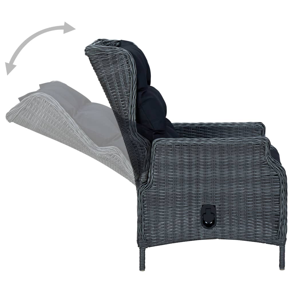 Dining Set Dark Grey, Black (Cushions)