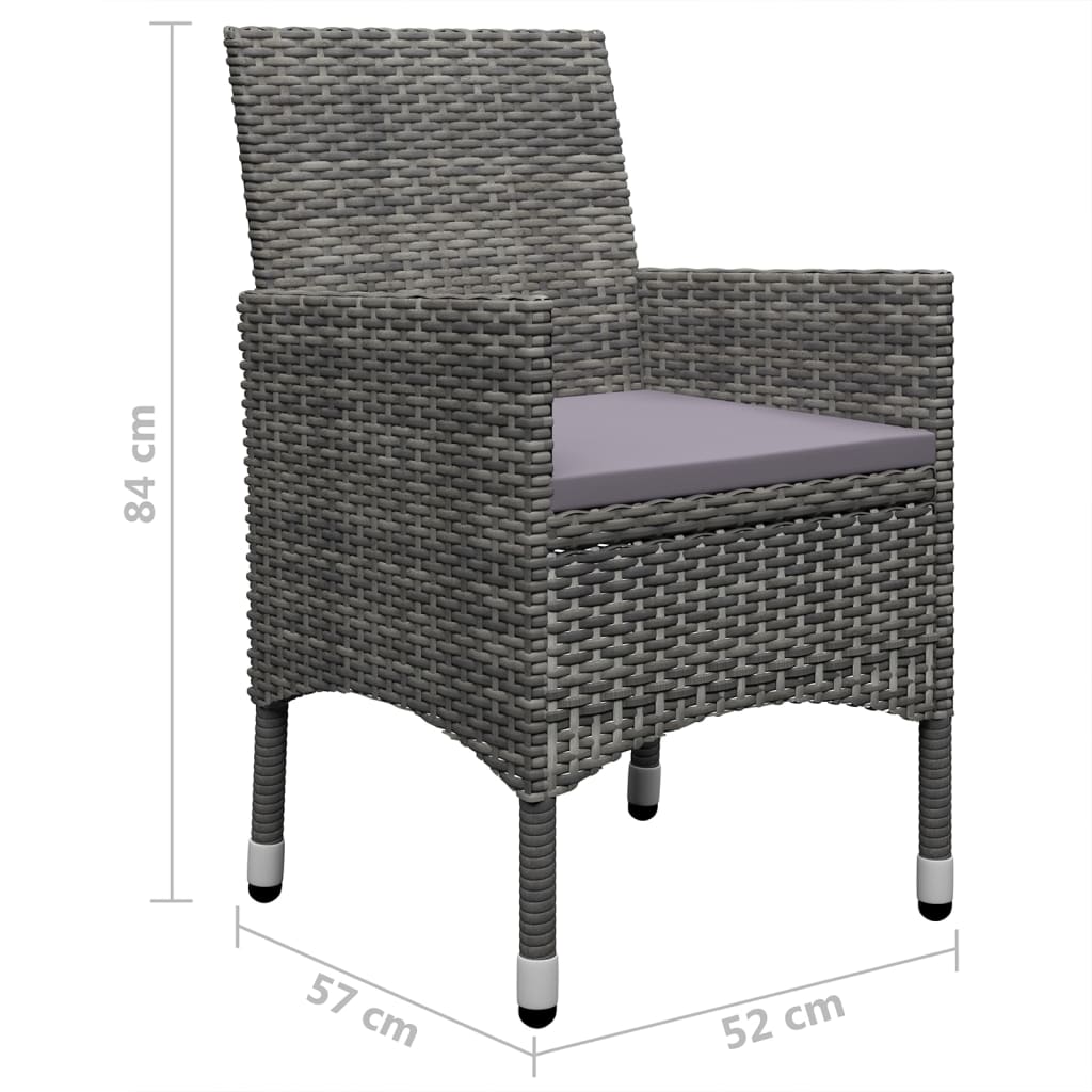 7 Piece Patio Dining Set Gray