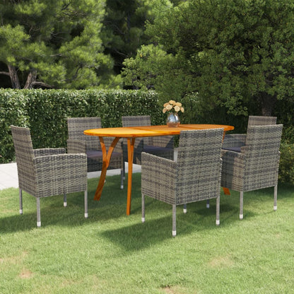 7 Piece Patio Dining Set Gray