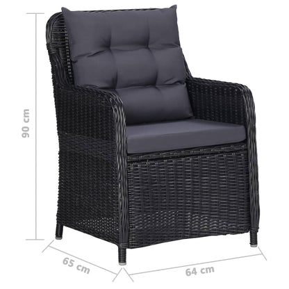 7 Piece Patio Dining Set Black