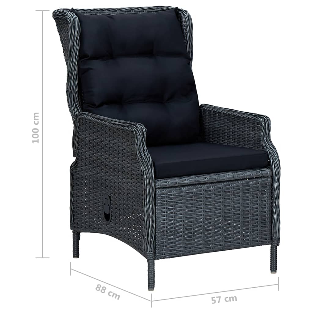 7 Piece Patio Dining Set Dark Gray