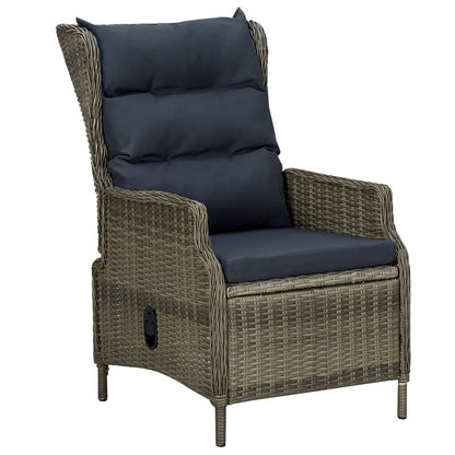 Dining Set Brown Acacia wood, PE Rattan, Steel Large