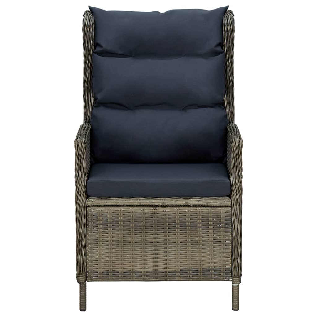 Dining Set Brown Acacia wood, PE Rattan, Steel Large