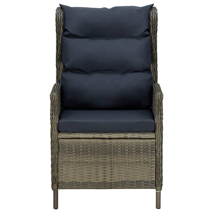 Dining Set Brown Acacia wood, PE Rattan, Steel Large