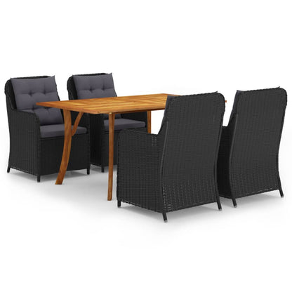 Dining Set Black Solid acacia wood Large Dining Set Rectangular