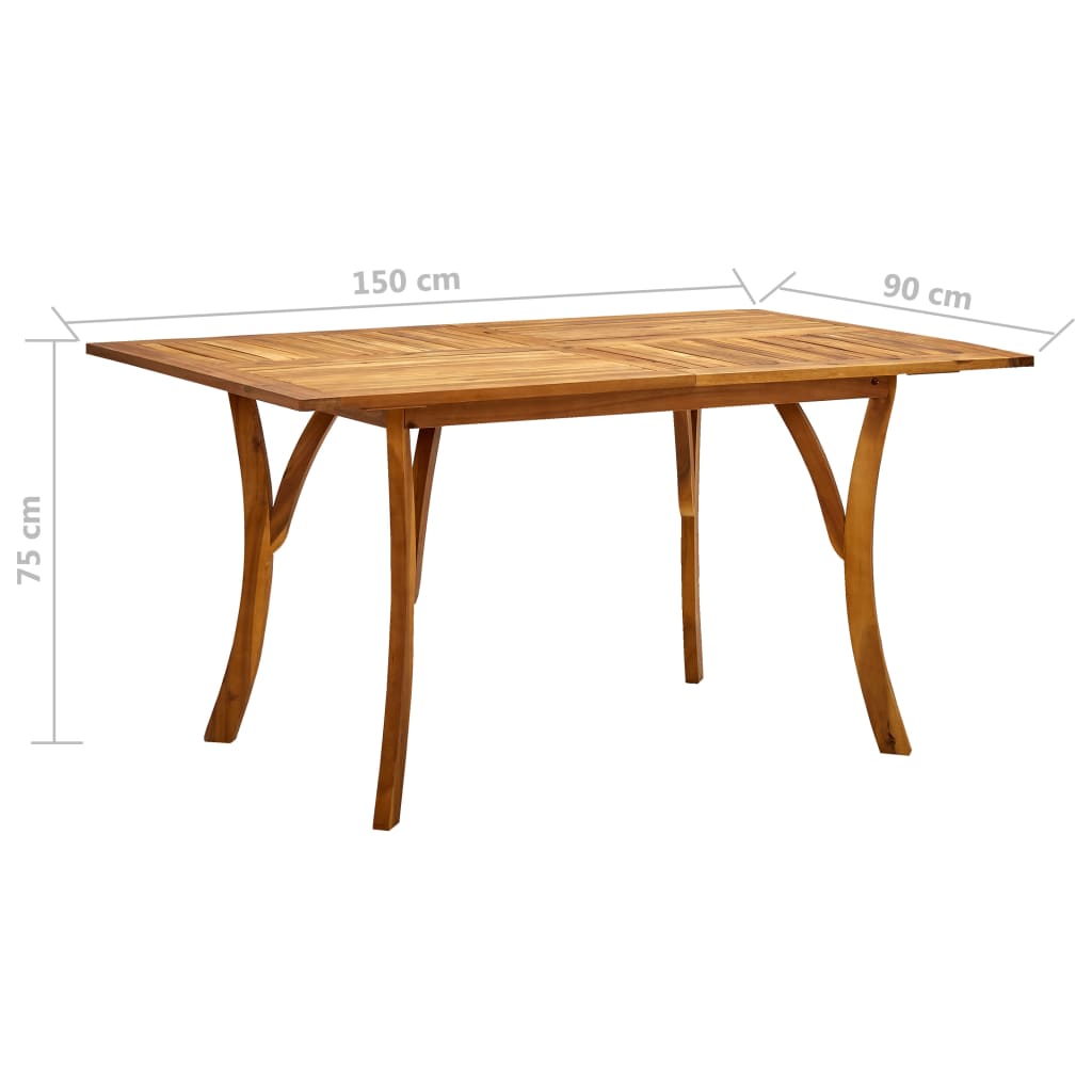 Dining Set Black Solid acacia wood Large Dining Set Rectangular