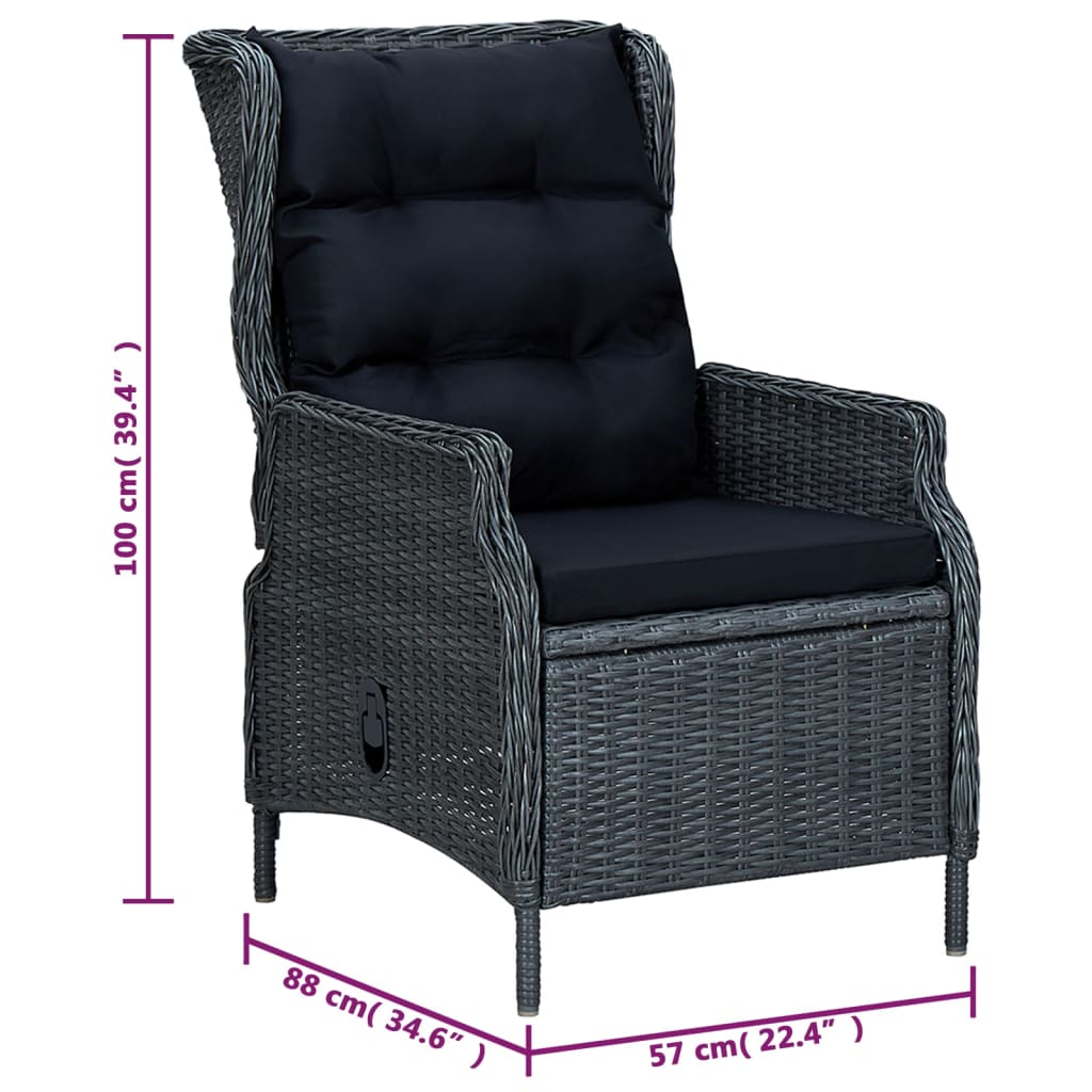 5 Piece Patio Dining Set Dark Gray