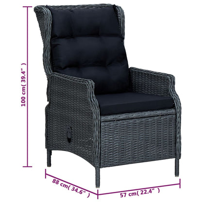 5 Piece Patio Dining Set Dark Gray