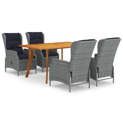5 Piece Patio Dining Set Light Gray
