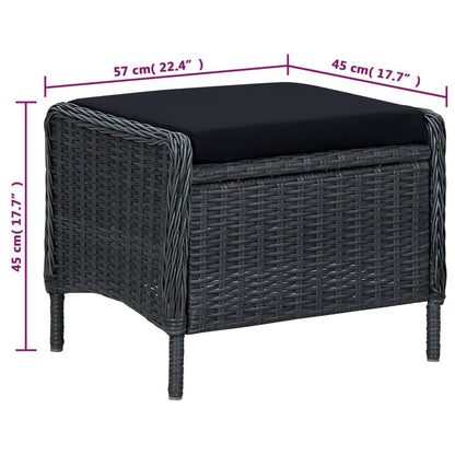 7 Piece Patio Dining Set Dark Gray