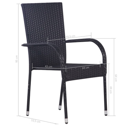 Dining Set Black, Natural