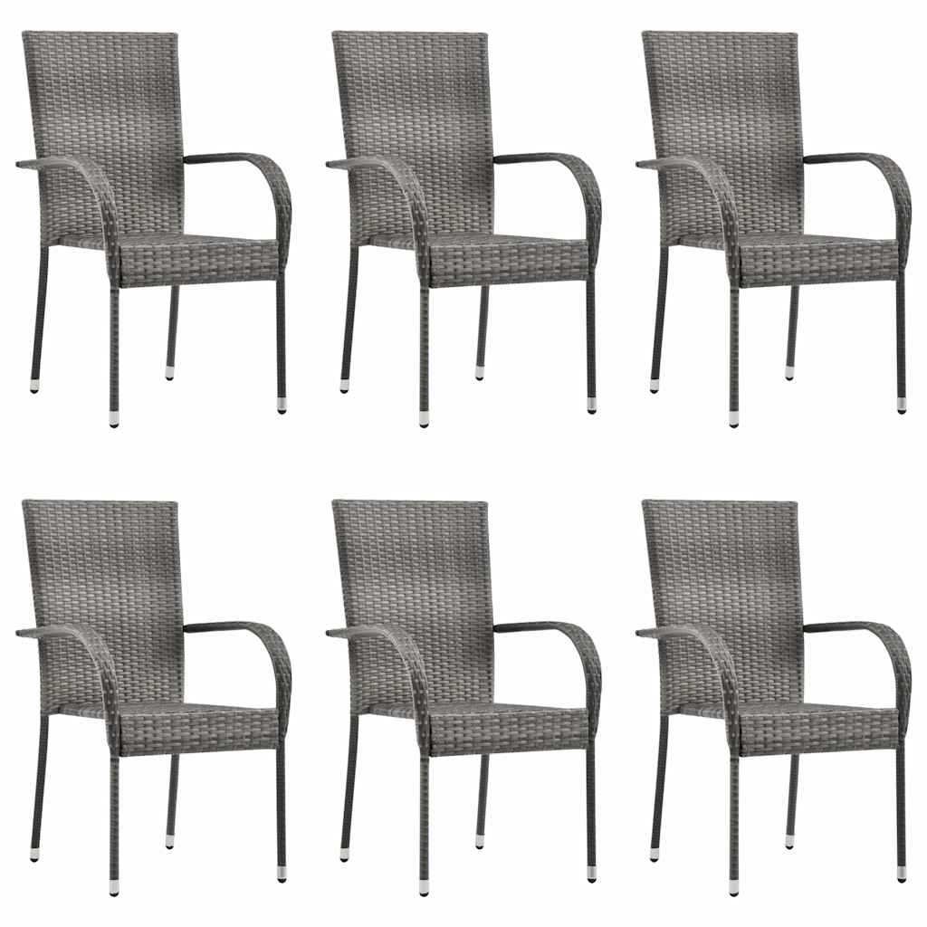 Dining Set Grey, natural wood