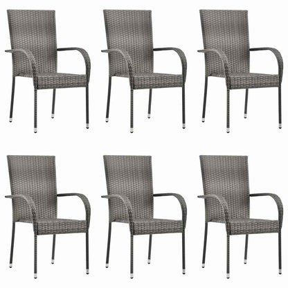 Dining Set Grey, natural wood
