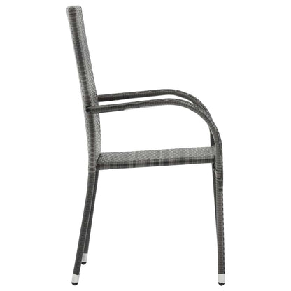 Dining Set Grey, natural wood