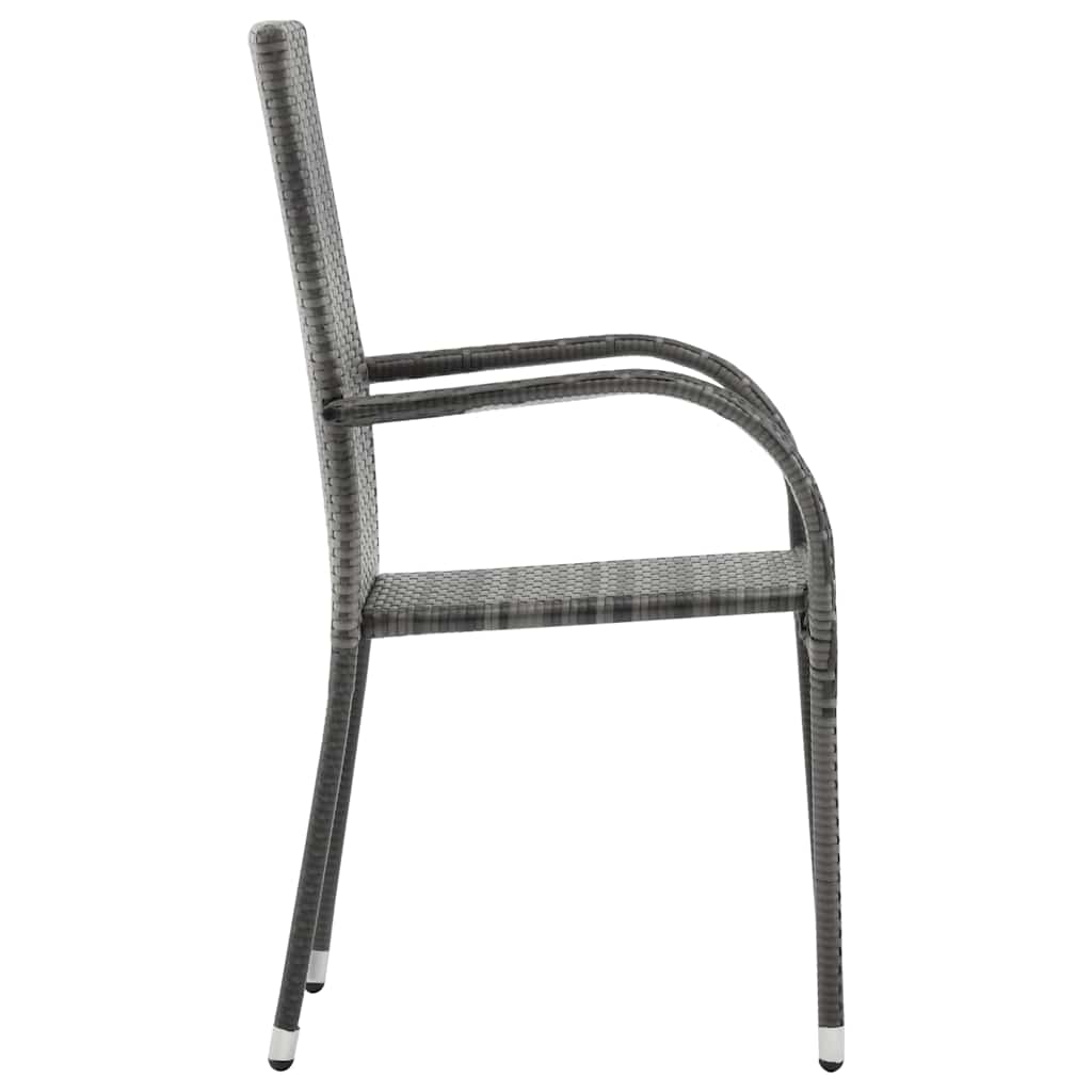 Dining Set Grey, natural wood