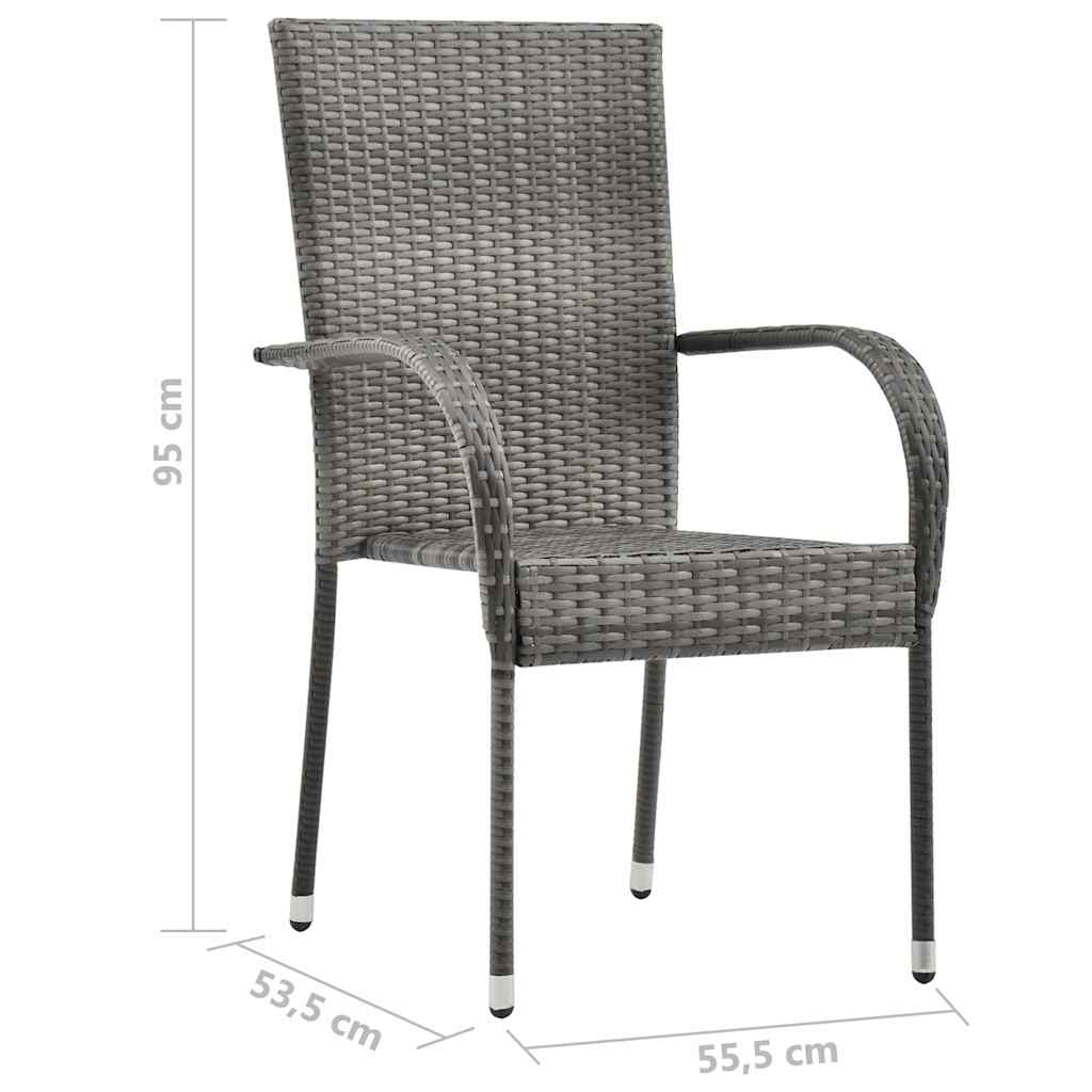 Dining Set Grey, natural wood