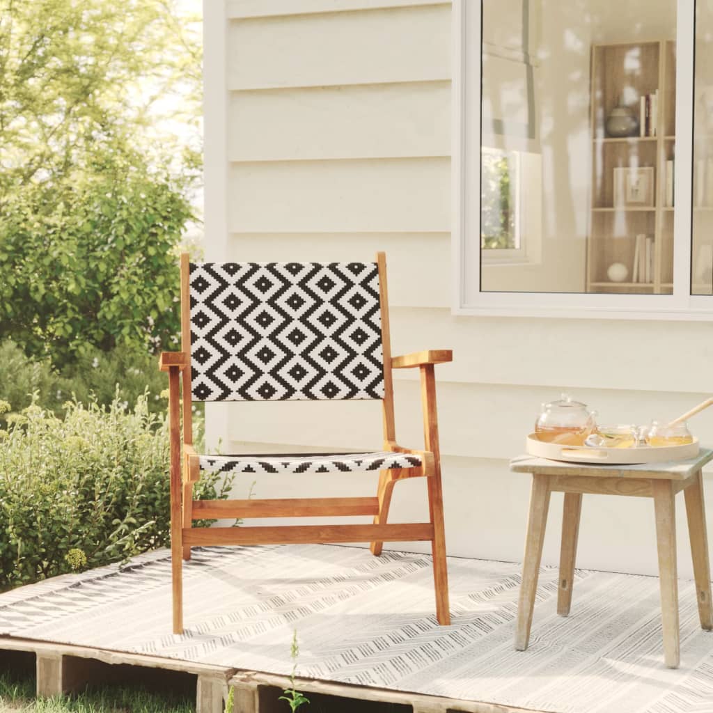 Garden Chair Brown and Black Solid Acacia wood, poly rattan